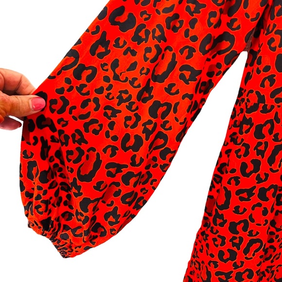 Graceatwood The Drop Red Animal Print Dress. - Picture 8 of 10
